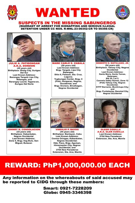 nbi list of wanted person in the philippines